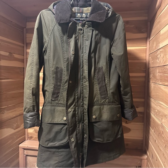Barbour Olive Utility Jacket with Hood - Picture 11 of 11